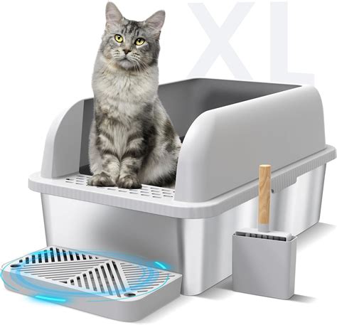 stainless steel top entry litter box|iprimio stainless steel litter box.